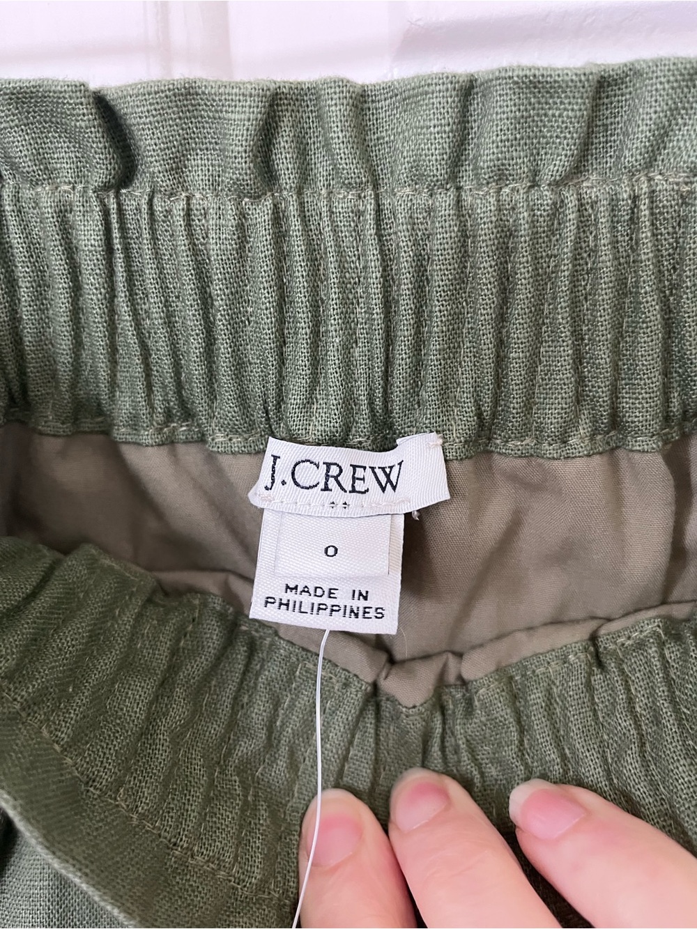 J. Crew size 0 Sage Green Scallop-Hem Women's pull on/elastic waist skirt - Picture 3 of 7